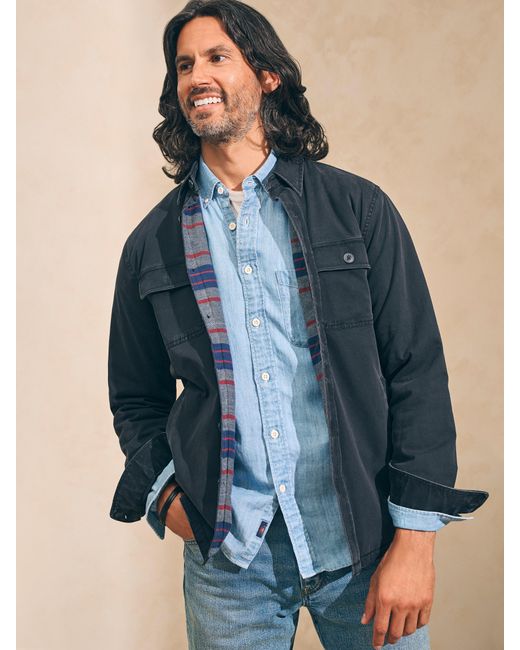 Faherty Stretch Blanket Lined Cpo (tall) Shirt Jacket in Blue for Men |  Lyst UK