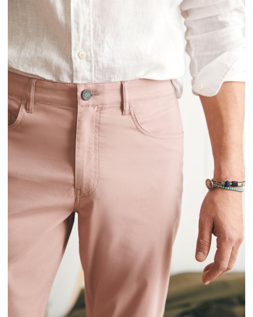 Faherty Brand Pink Movementtm 5-pocket Pants (30" Inseam) for men