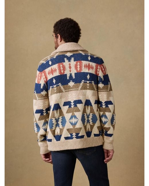 Faherty Brand Natural Thunder Voice Eagle Cardigan for men