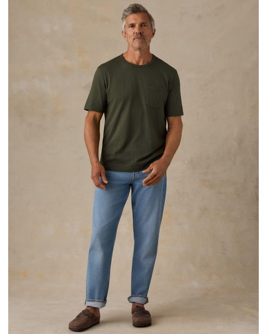 Faherty Brand Green Sunwashed Regenerative Pocket T-Shirt for men