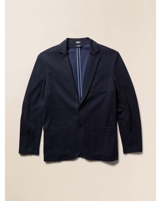 Faherty Brand Blue Inlet Knit Tweed Blazer for men