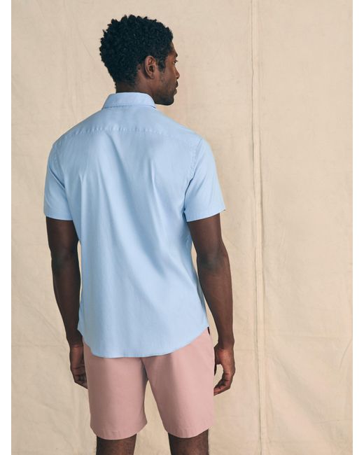 Faherty Brand Blue Movementtm Short-sleeve Shirt for men