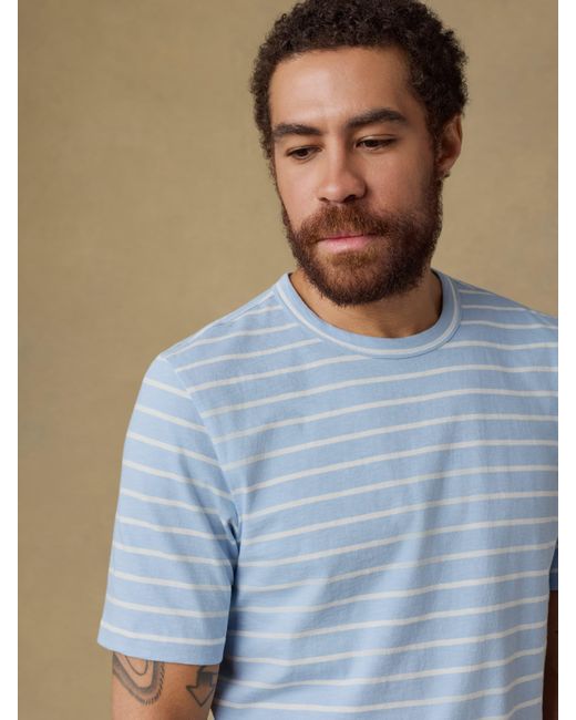 Faherty Brand Blue Sunwashed Regenerative T-Shirt for men