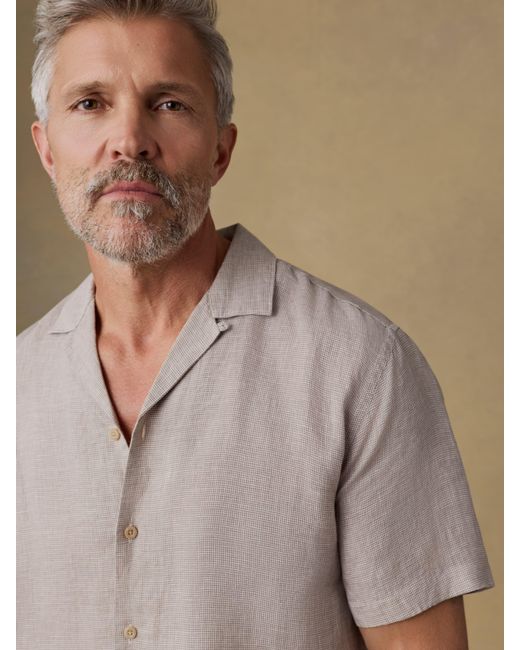 Faherty Brand Natural Short-Sleeve Laguna Linen Camp Shirt for men