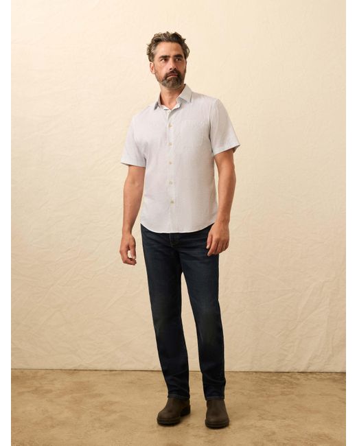 Faherty Brand Blue Short-Sleeve Movement&Trade; Monterey Shirt for men