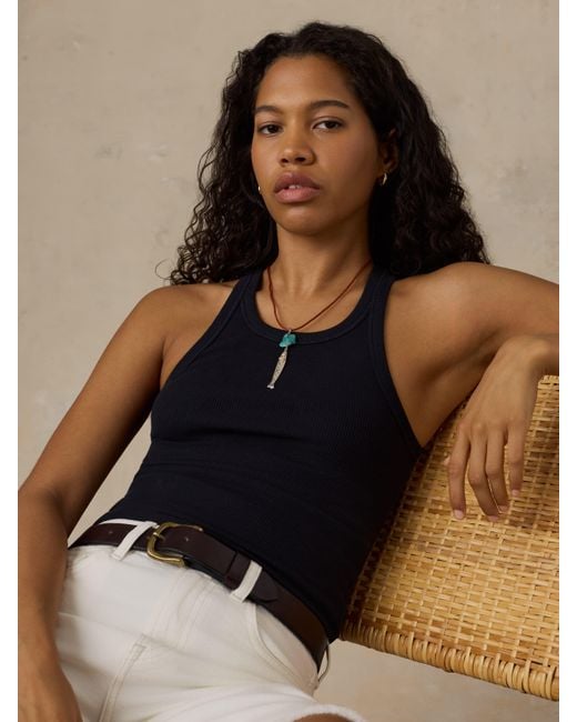 Faherty Brand Blue Surfside Rib Tank