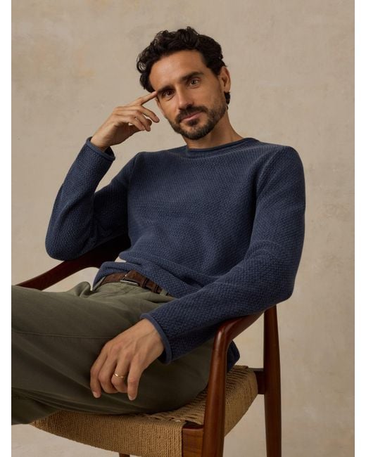 Faherty Brand Blue Sunwashed Dockside Sweater for men