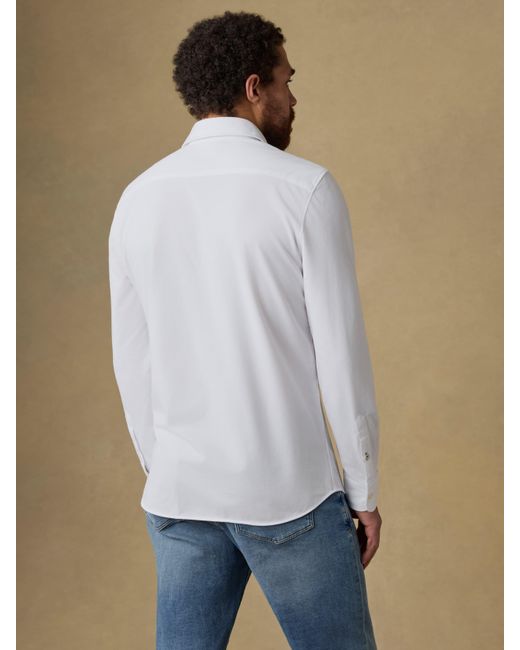Faherty Brand White Costa Pique Shirt for men