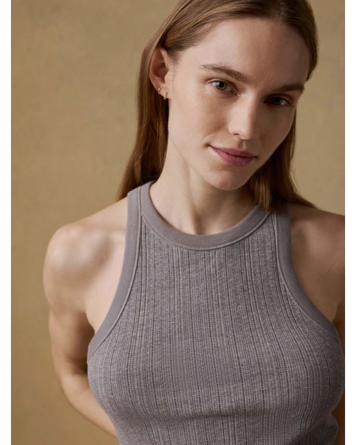 Faherty Brand Black Paradise Pointelle Tank