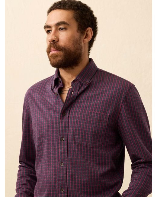 Faherty Brand Purple Coastline Knit Shirt for men