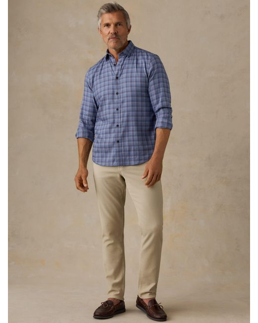 Faherty Brand Blue Soft Twill Movement&Trade; Shirt for men