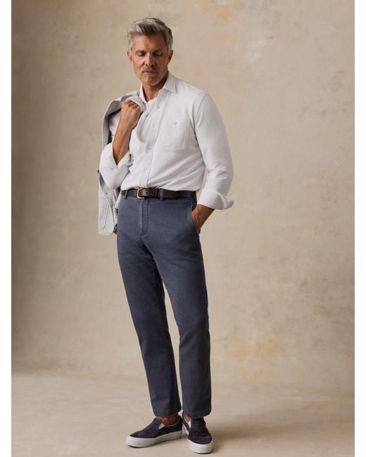 Faherty Brand Blue Stretch Terry Trouser Pants for men