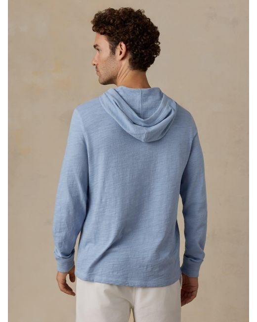Faherty Brand Blue Sunwashed Organic Hoodie for men