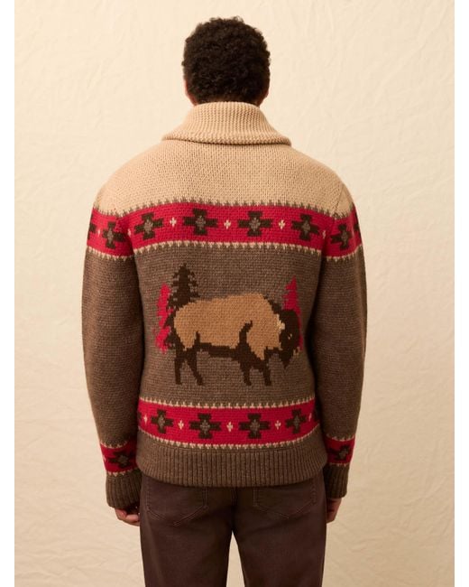 Faherty Brand Green Steven Paul Judd Buffalo Zip Cardigan for men