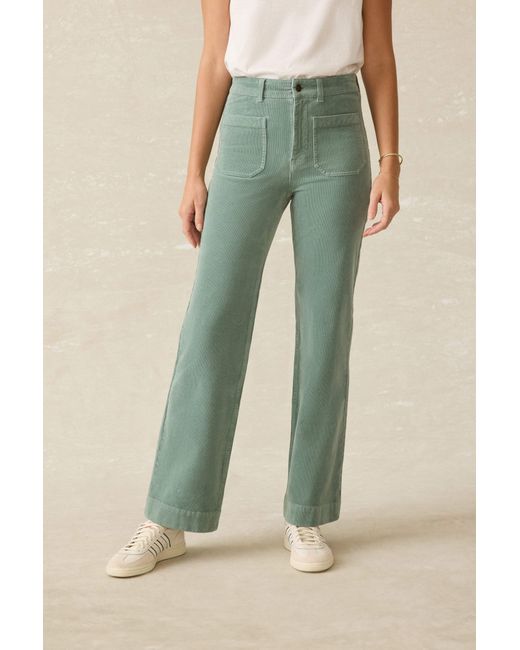 Faherty Brand Green Softstretch Cord Patch Pocket Pants