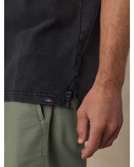 Faherty Brand Blue Short-Sleeve Sunwashed Pique Polo Shirt for men