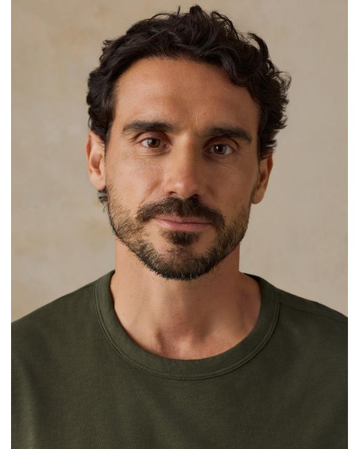 Faherty Brand Green Sunwashed Regenerative T-Shirt for men