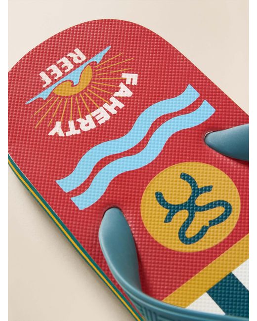 Faherty Brand Blue X Reef Surf Ghana Flip Flop Shoes for men