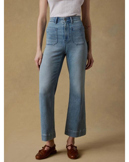 Faherty Brand Blue Stretch Terry Patch Pocket Ankle Pants
