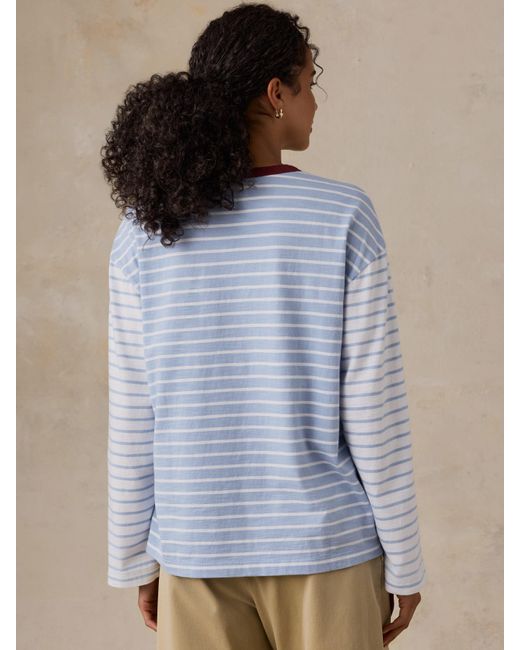 Faherty Brand Blue Sunwashed Long-Sleeve Retro T-Shirt