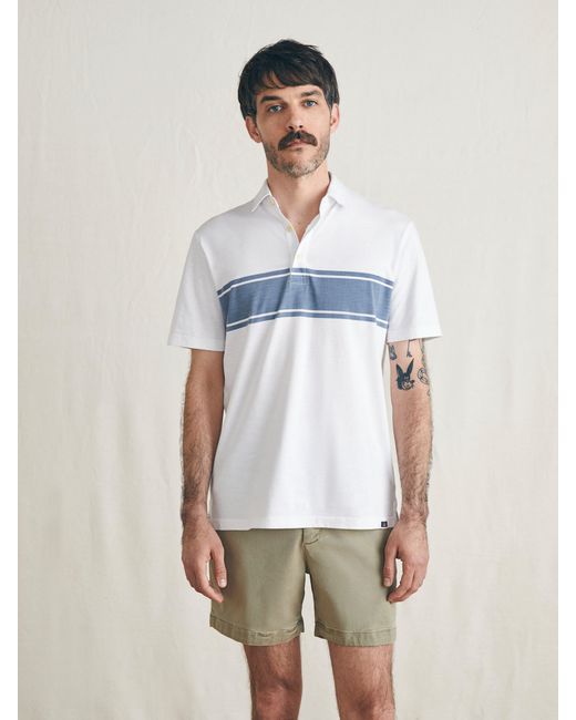 Faherty Brand White Sunwashed T-shirt Polo for men