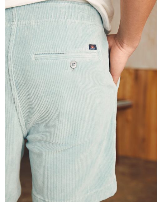Faherty Brand Blue Essential Italian Knit Cord Short (6" Inseam) for men