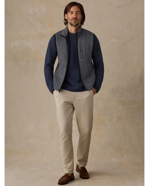 Faherty Brand Blue Epic Quilted Fleece Vest for men