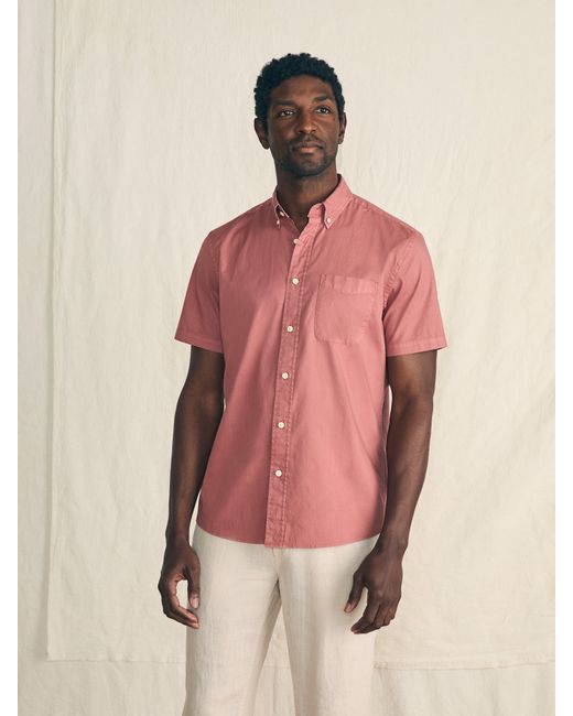 Faherty Brand Pink Short-sleeve Stretch Playa Shirt for men