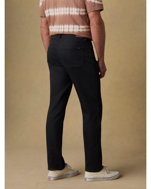 Faherty Brand Black Stretch Terry 5-Pocket Athletic Fit Pants for men
