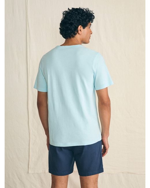Faherty Brand Blue Sunwashed T-shirt for men