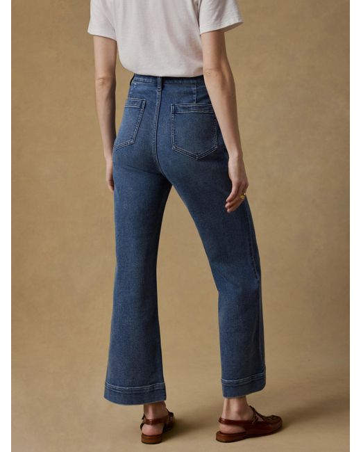 Faherty Brand Blue Stretch Terry Patch Pocket Ankle Pants