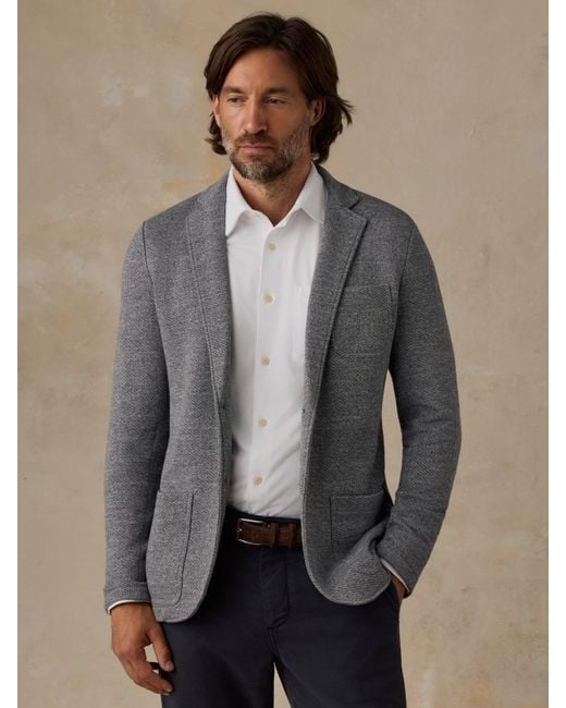 Faherty Brand Gray Inlet Knit Blazer for men