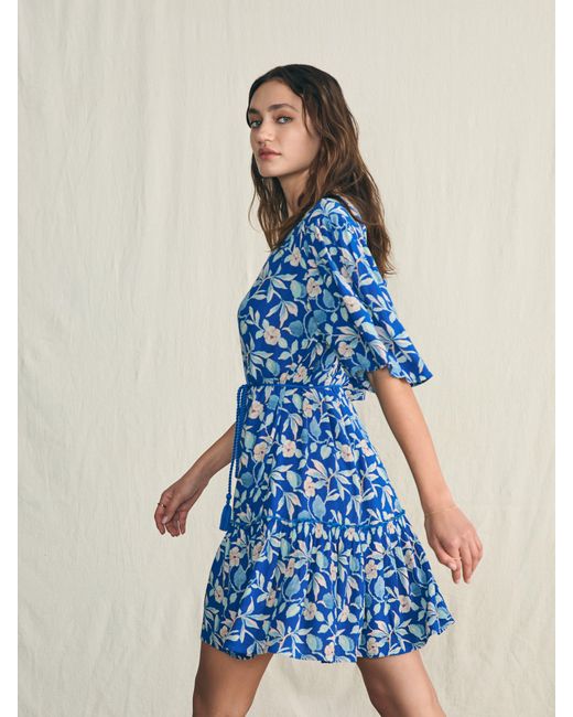 Faherty Brand Blue Orinda Mini Dress