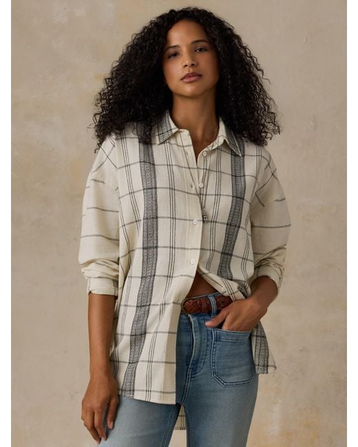 Faherty Brand Brown Textured Cotton Relaxed Shirt