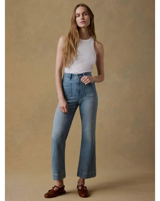 Faherty Brand Blue Stretch Terry Patch Pocket Ankle Pants