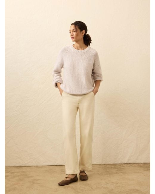 Faherty Brand Natural Heirloom Cotton Relaxed Crew Sweater