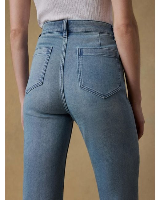 Faherty Brand Blue Stretch Terry Patch Pocket Ankle Pants