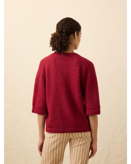 Faherty Brand Red Apres Alpaca Cardigan