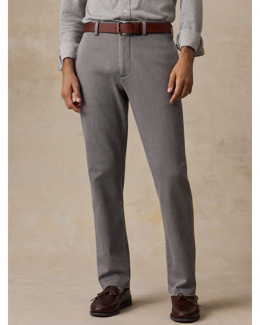 Faherty Brand Gray Stretch Terry Trouser Pants for men