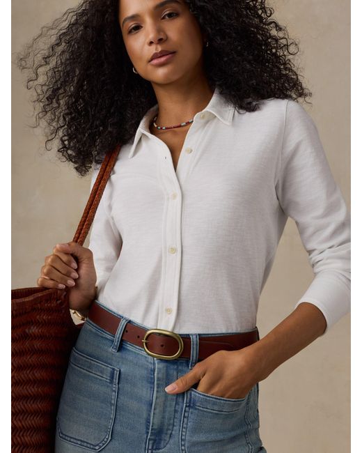 Faherty Brand Blue Sunwashed Knit Shirt