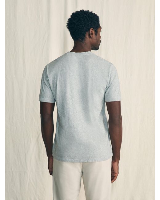 Faherty Brand Gray Sunwashed V-neck T-shirt for men