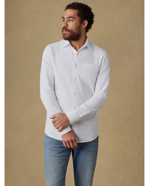 Faherty Brand White Costa Pique Shirt for men