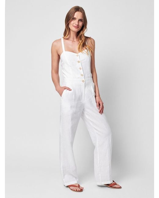 Faherty Ozzy Linen Jumpsuit in Oyster (White) Lyst Canada