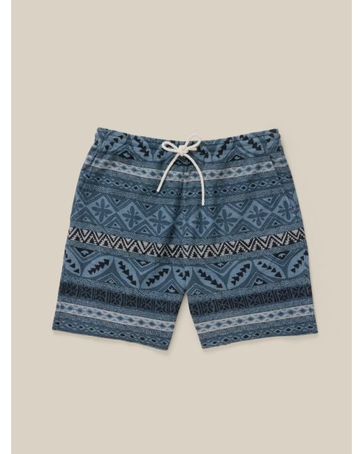 Faherty Brand Blue Baja Knit Short for men