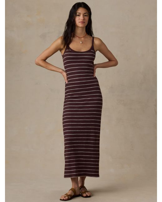 Faherty Brand Green Sunwashed Slub Tank Dress