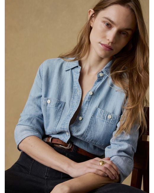 Faherty Brand Blue Tried & True Chambray Classic Shirt