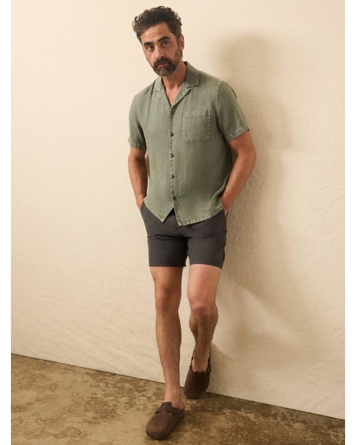 Faherty Brand Natural Short-Sleeve Hemp Blend Shirt for men