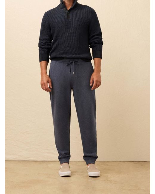 Faherty Brand Blue Aspen Lounge Cashmere Sweatpant for men