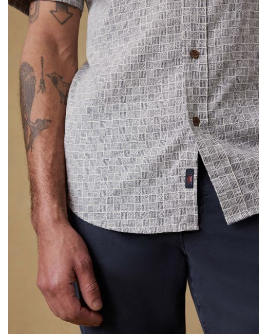 Faherty Brand Gray Short-Sleeve Breeze Shirt for men