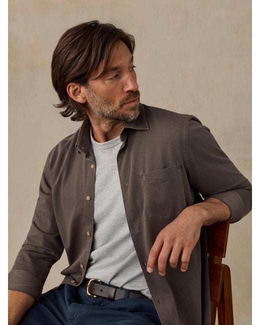 Faherty Brand Brown Costa Piqué Shirt for men